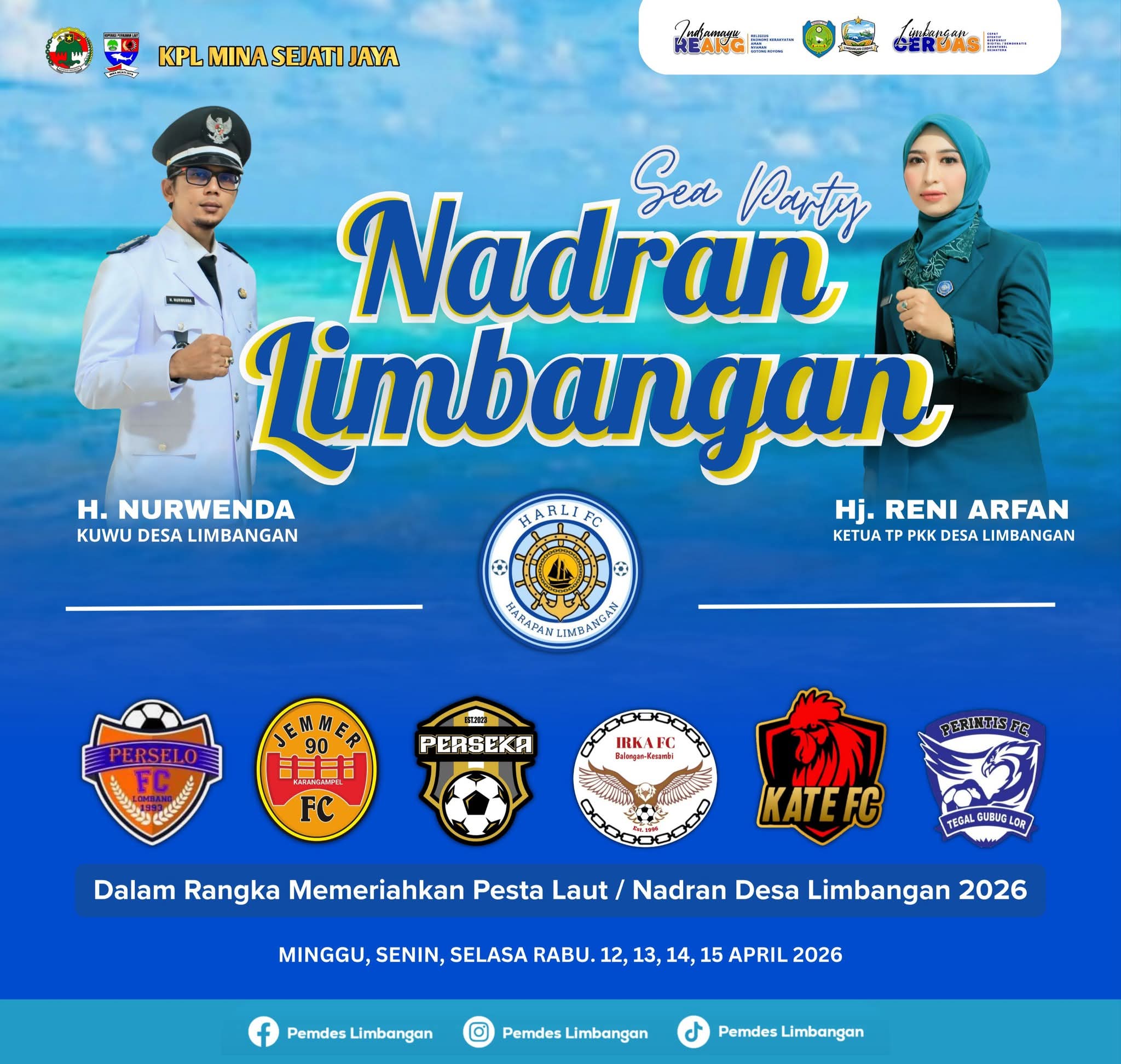 Tim Sepak Bola Yang Berpartisipasi Dalam Rangka Memeriahkan Acara Nadran Desa Limbangan Tahun 2026