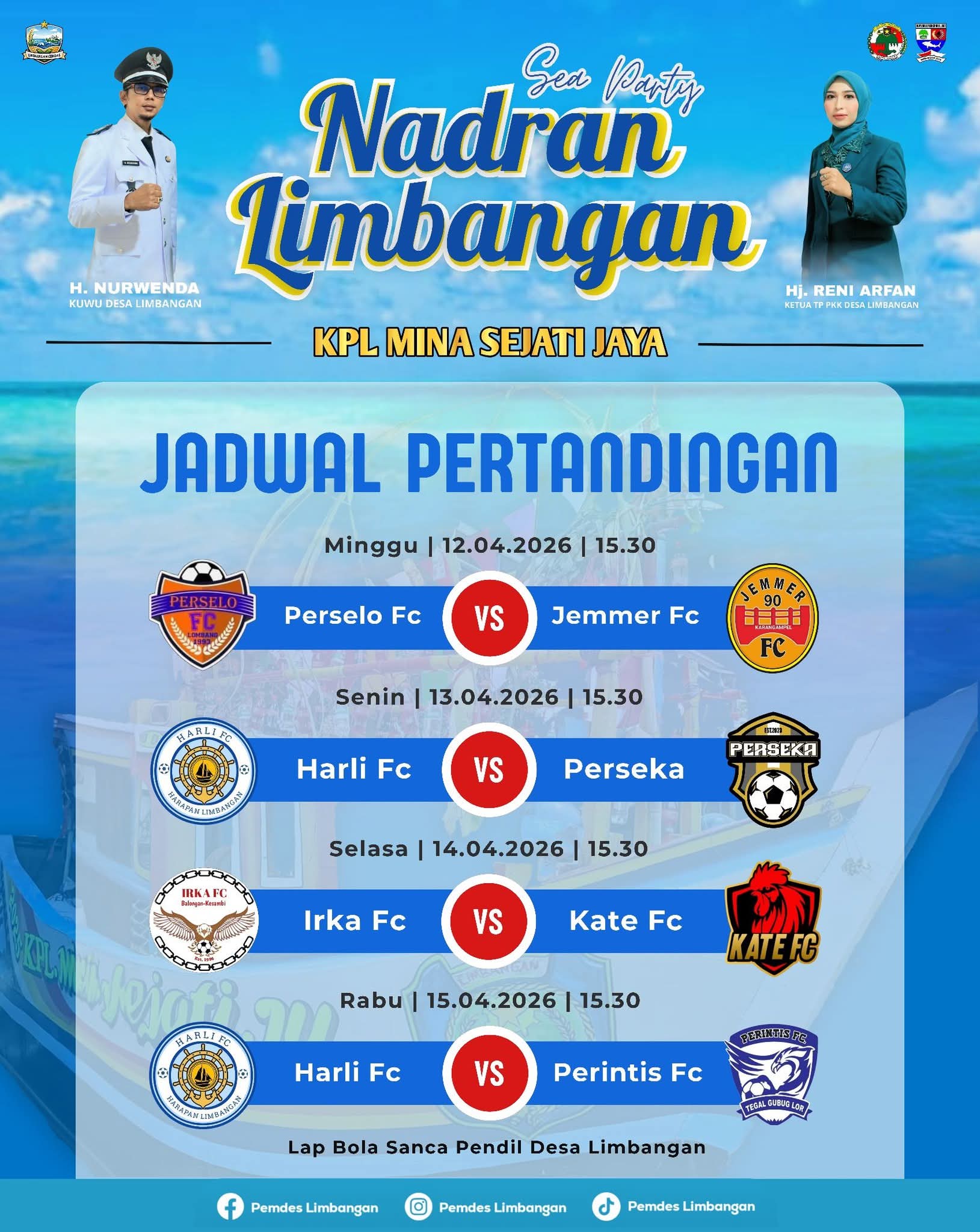 Jadwal Pertandingan Sepak Bola Nadran Desa Limbangan Tahun 2026