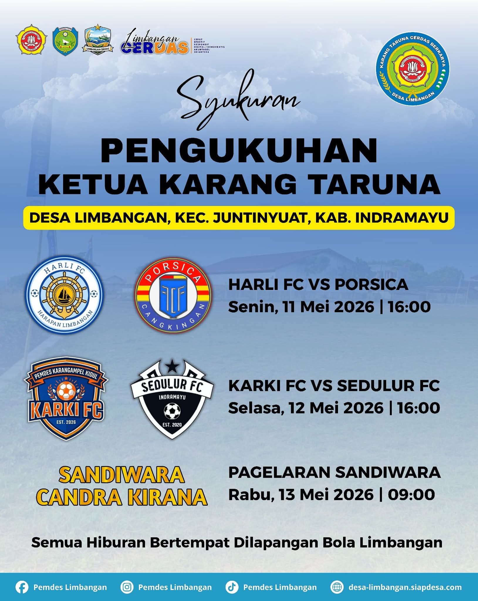 Jadwal Pertandingan Sepak Bola Acara Syukuran Pengukuhan Karang Taruna Cerdas Berkarya Desa Limbangan